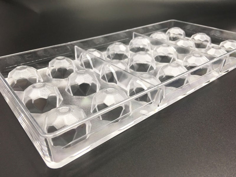 KOOTIPS Candy Making Mold, Diamond Clear Polycarbonate Chocolate Mold Jelly Candy Making Mold 21-Piece Tray (Football candy mold) - Image 3